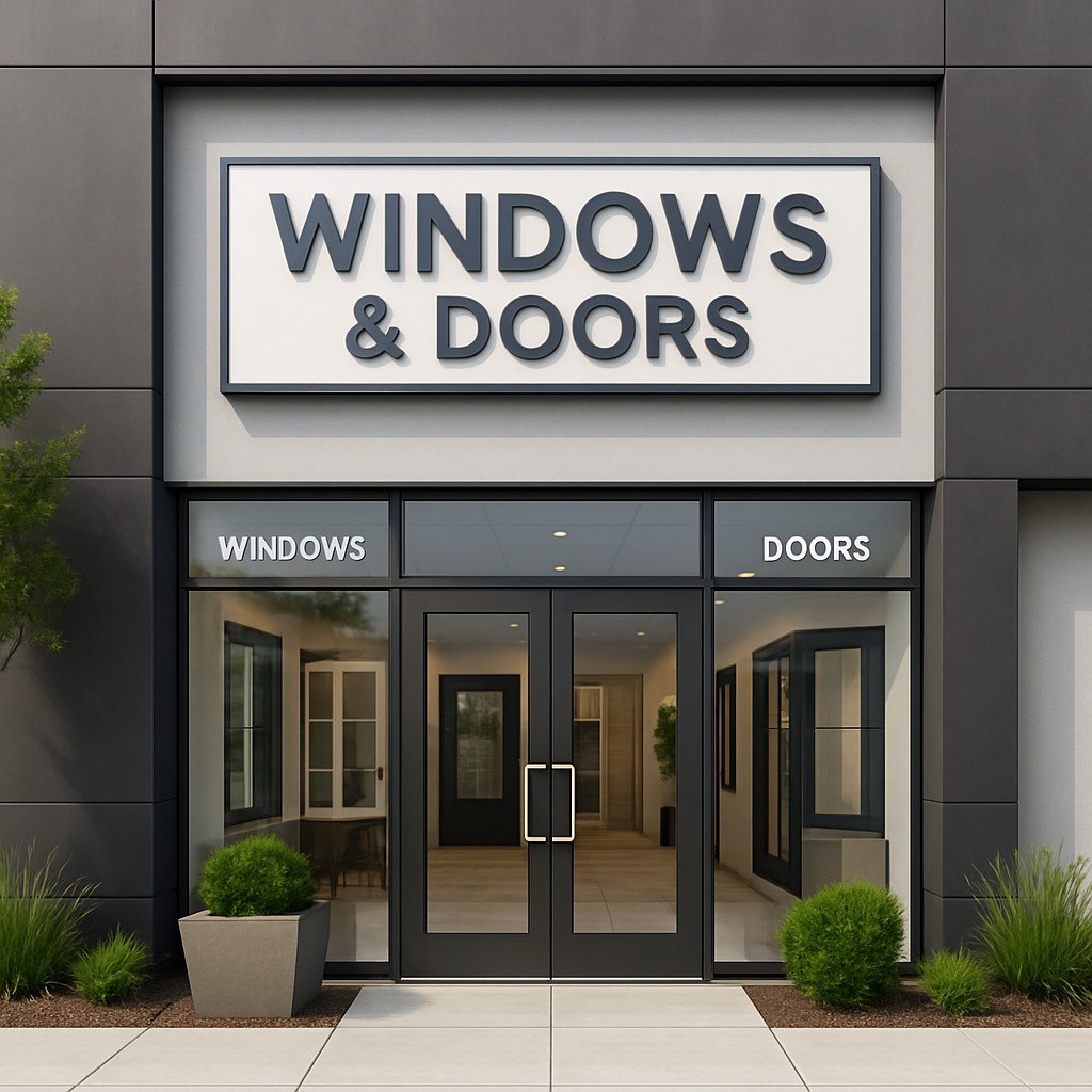 Professional storefront with welcoming entrance for window and door services